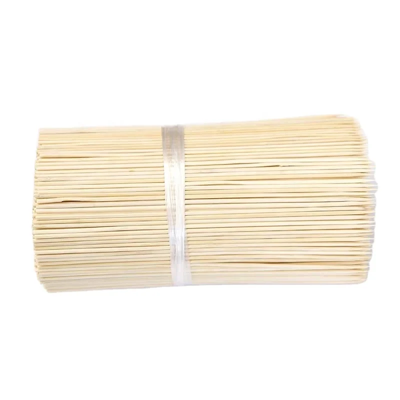 
Wholesale restaurant marshmallow roasting disposable beef mutton BBQ long barbecue snack round bamboo sticks skewers 
