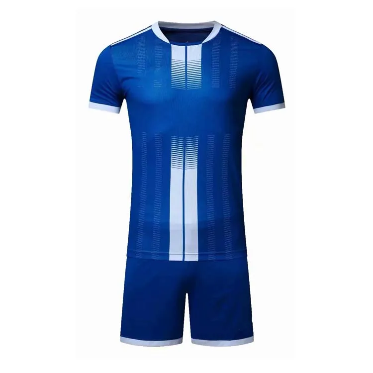 Высшее качество Таиланд дешевая футбольная Джерси 100% полиэстер Клубная темно-синяя тренировочная форма наборы
