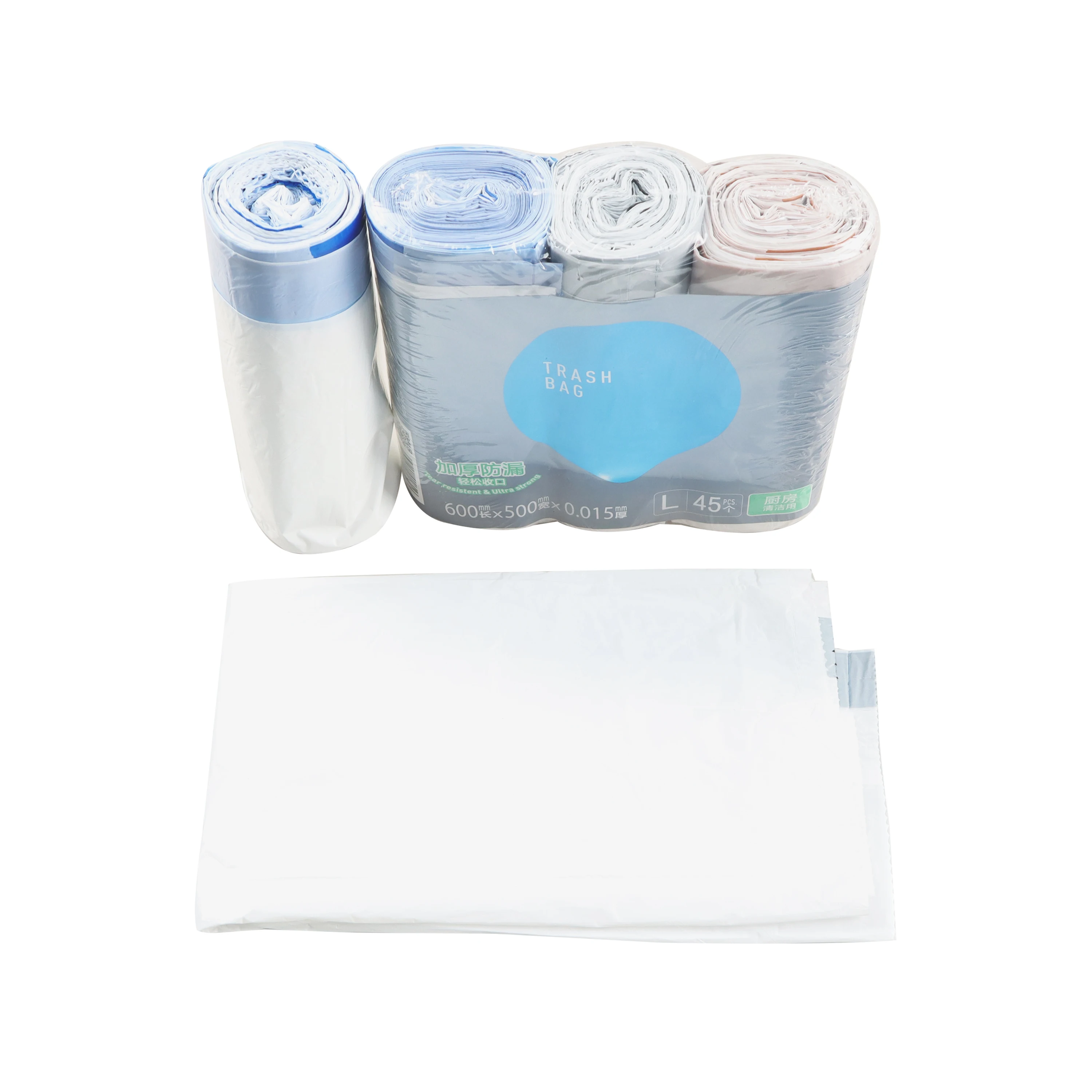 High Quality Shrink Bag Bathroom Trash Can Bin Liners Small Pe Plastic Bags With Drawstring Sealing Handle For Grocery Shopping