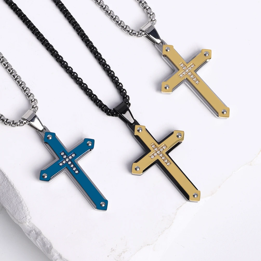 18k золото из нержавеющей стали крест Christum Christian Curicifix очарование Jesus ювелирные изделия кулон ожерелье