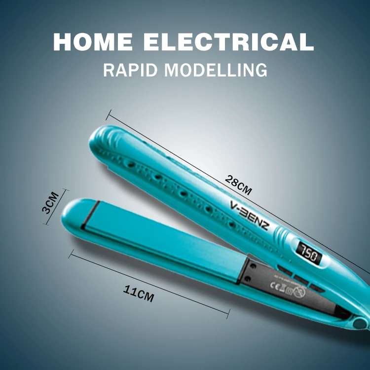 Lzzo V-8080A New Style Flat Iron Infrared Tourmaline Ceramic Wide Plate For All Types For Women Hair Straightener