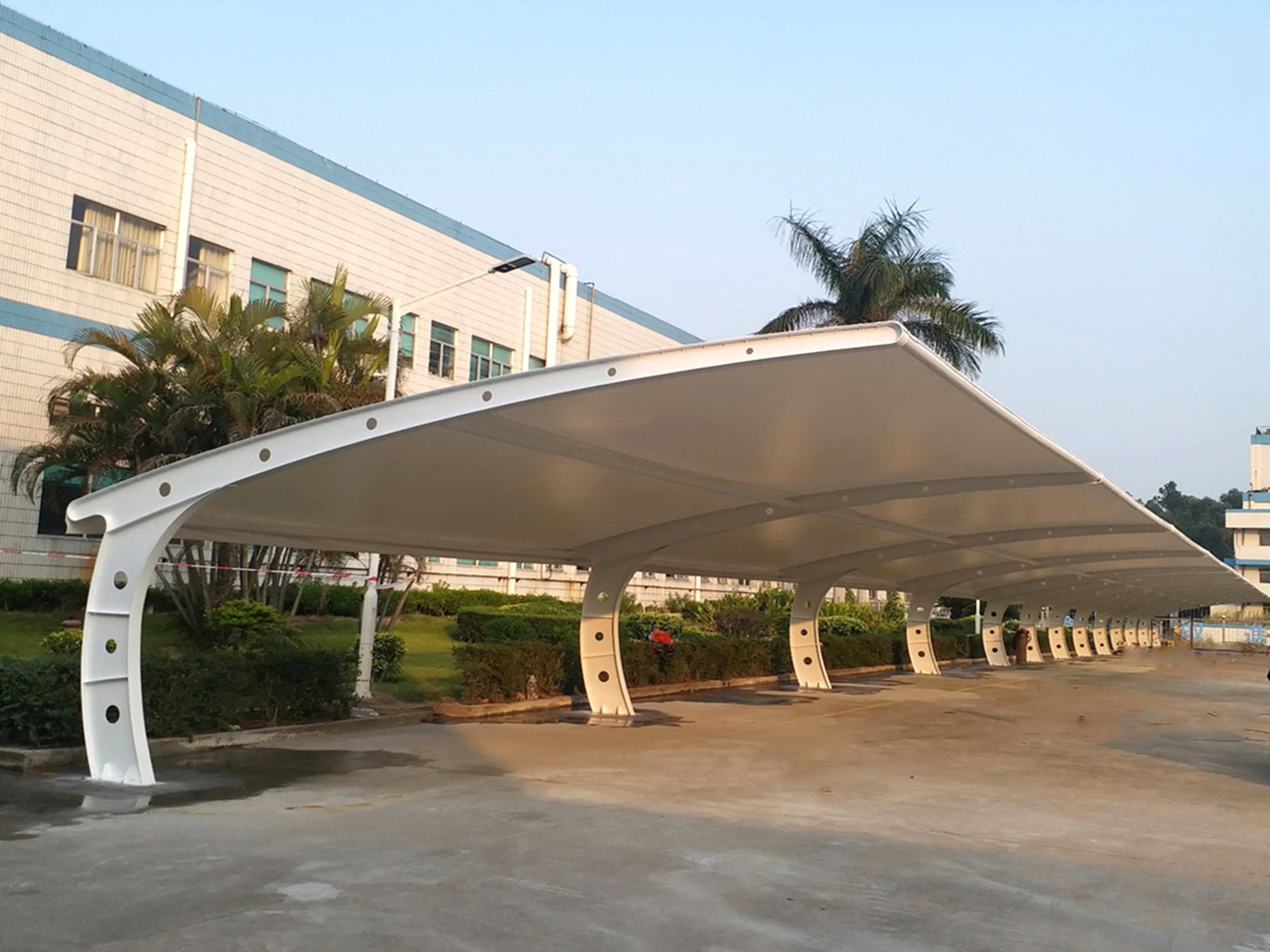 XZ OEM ODM 10 x 20 curved roof garage bus shelter carport double parking canopy