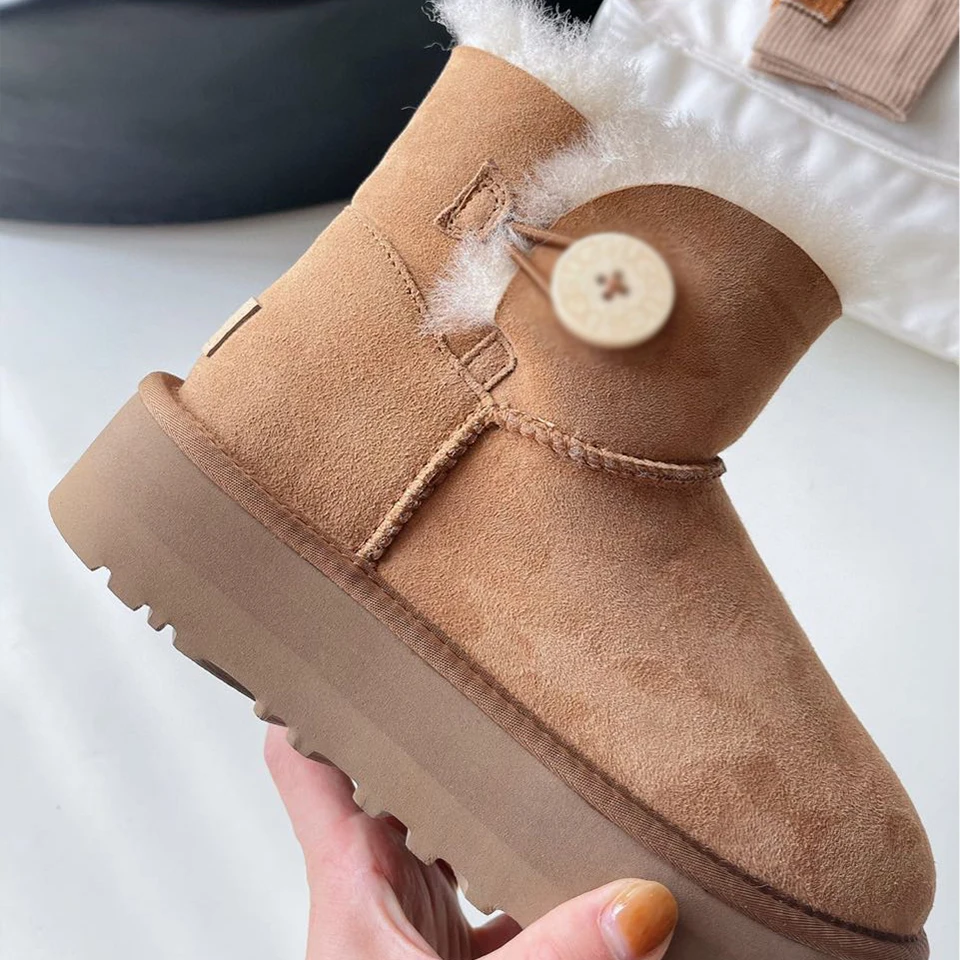 Wholesale Cotton-padded Shoes Waterproof Snow Wool Ankle Warm Boots For Child Designer Fur Kids Snow Boots