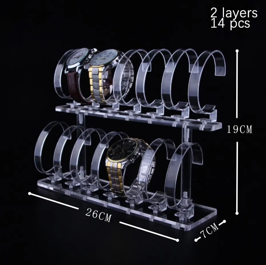 Premium Decorative Desktop Clear Acrylic Watch Shop Display Stand Jewelry Wristwatch Case Showcase Watch Display Bracelet Holder