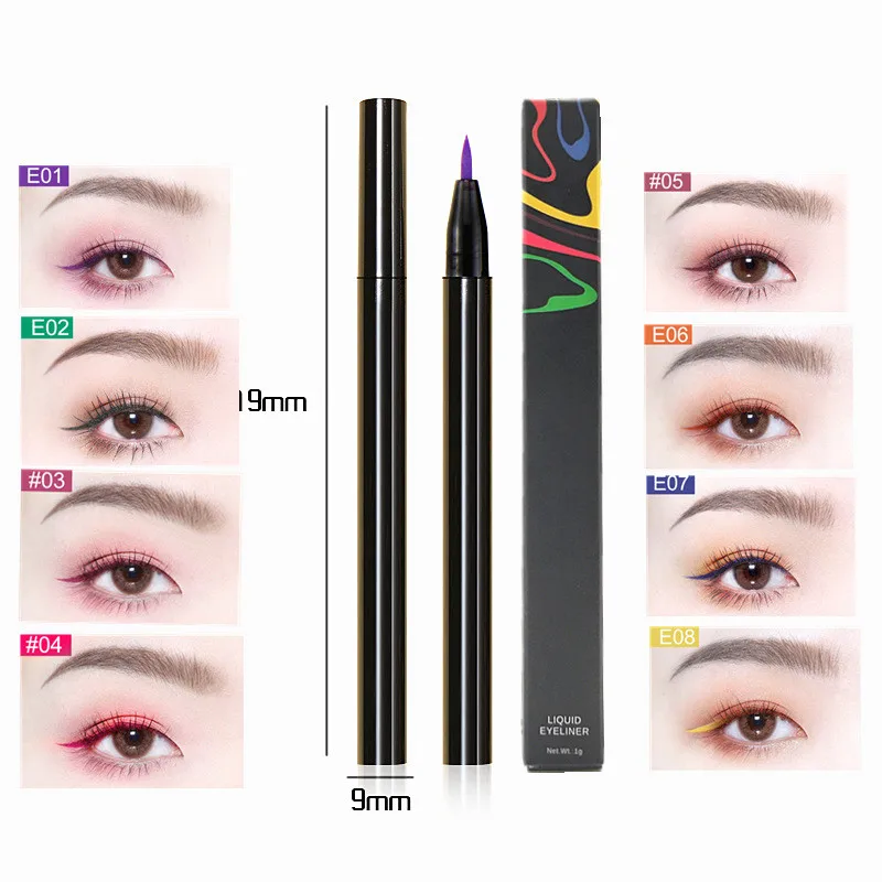 Best wholesale privatelabel waterproof black attractive design colorful quick easy multi colors liquid eyeliner pencil  for eye