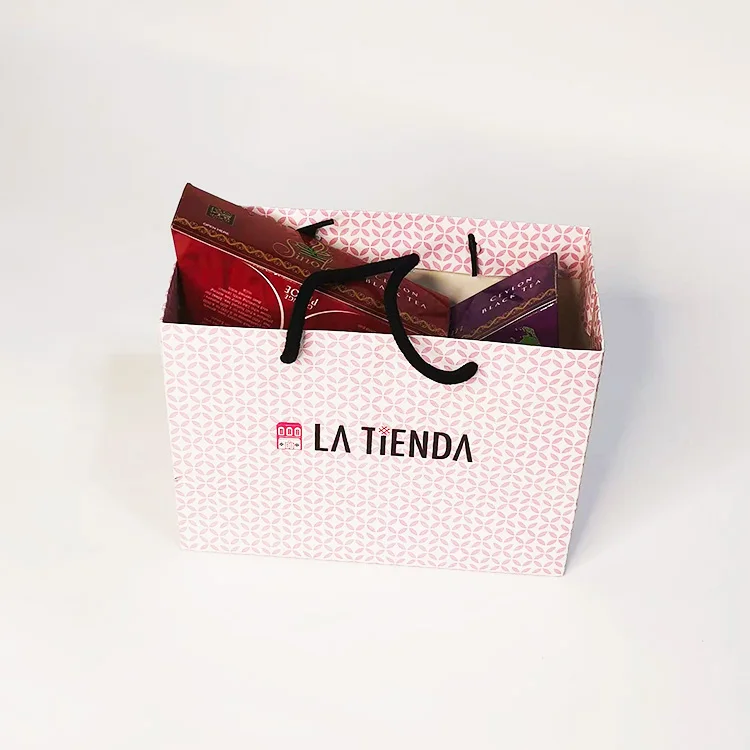 Custom Luxury Craft Gift Brown White Packaging  Printed Shopping Bag White paper Bags With Your Own Logo