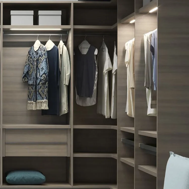 
Modern Walk In Closet Personal Cloakroom Customization Melamine Wardrobe Without Doors 