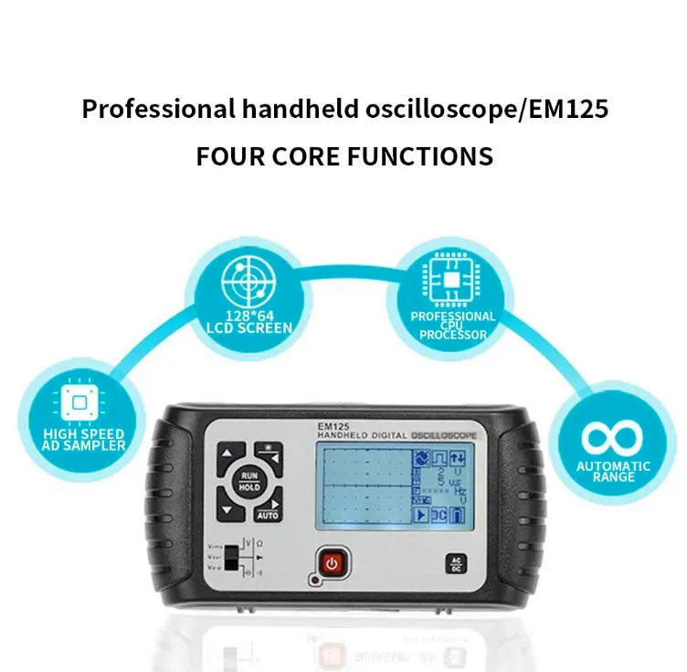 Цифровой Осциллограф портативный 25 МГц одноканальный 6000 Чип мультиметр большой ЖК-экран высокоскоростной процессор