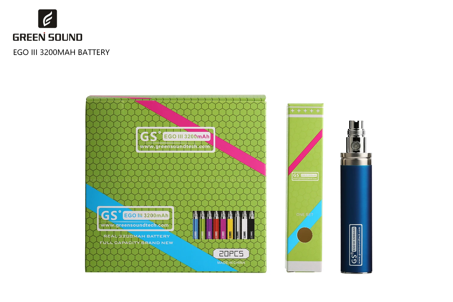 Original GS EGO III Battery 3200mAh  KONE 3200mAh Capacity for Vape 510 CE4 CE5 H2 MT3 Atomizer Tank Pen Kit