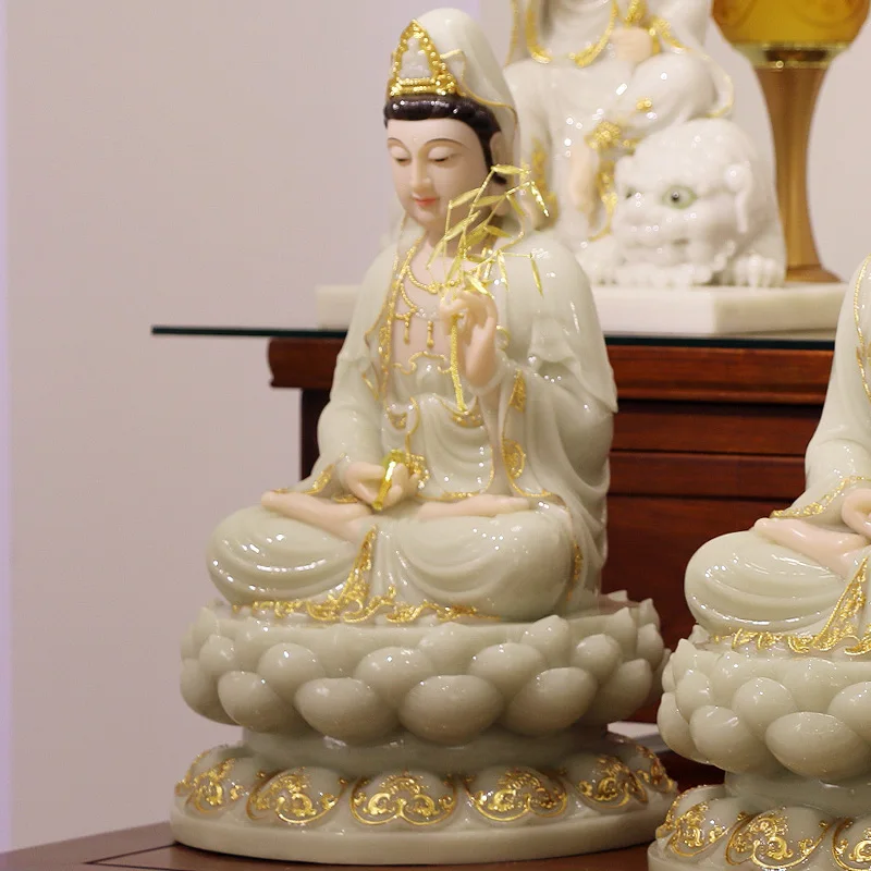 White marble Avalokitesvara Bodhisattva like Suwa three holy homes dedicated to Buddha statue decoration