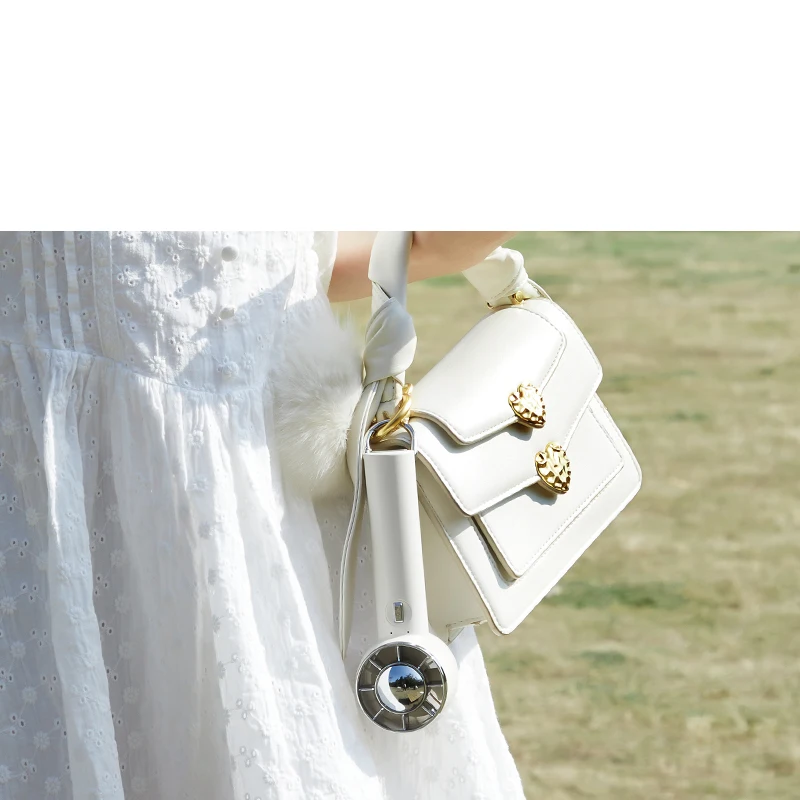 Shenzhen factory wholesale 1800mah USB mini fan rechargeable portable fan hand standing fan with hanging hook