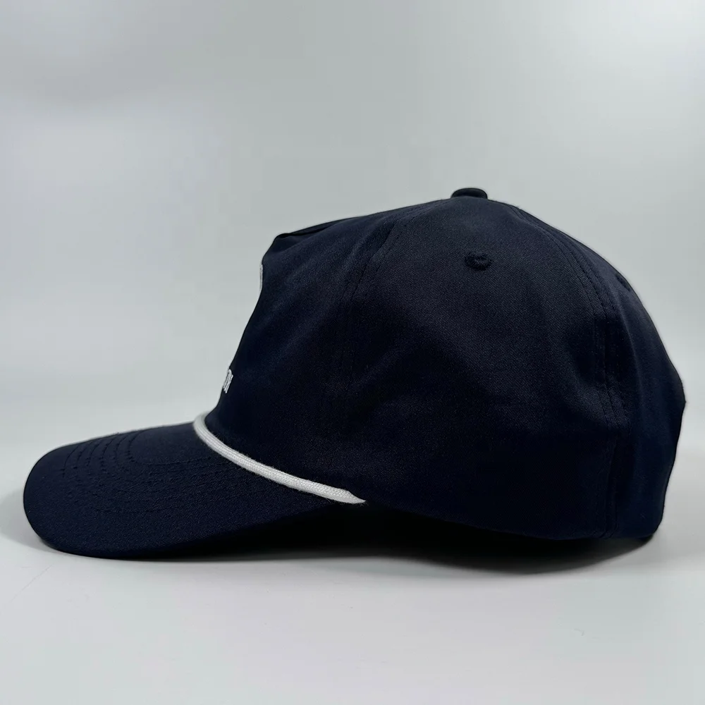 OEM summer classic nylon colorful waterproof curved flat brim unstructured snapback cap custom embroidery logo rope golf hat