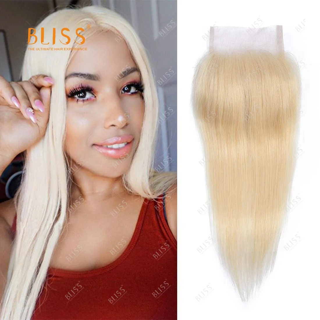 Bliss 613 Blonde Brazilian Straight Human Hair 4*4 Lace Frontal Closure
