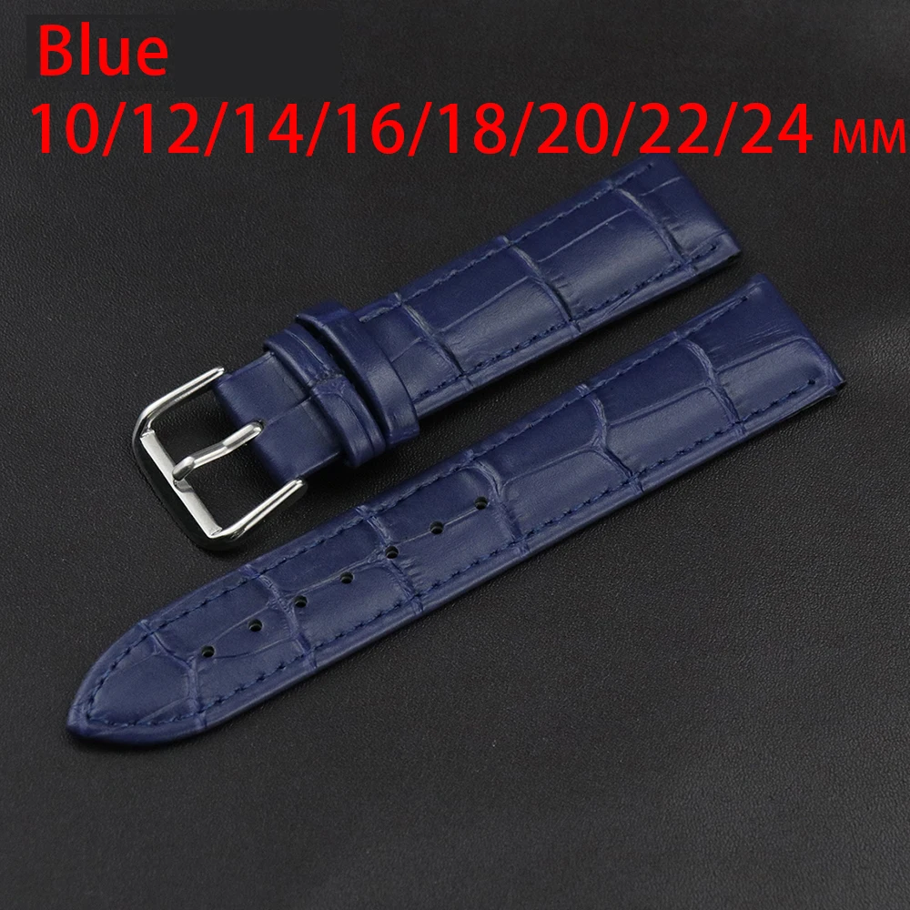 Genuine Leather Strap Watch band High Quality Accessories Brown Black Belt 10 12 14 16 18 20 22 24mm purple green Leather bands