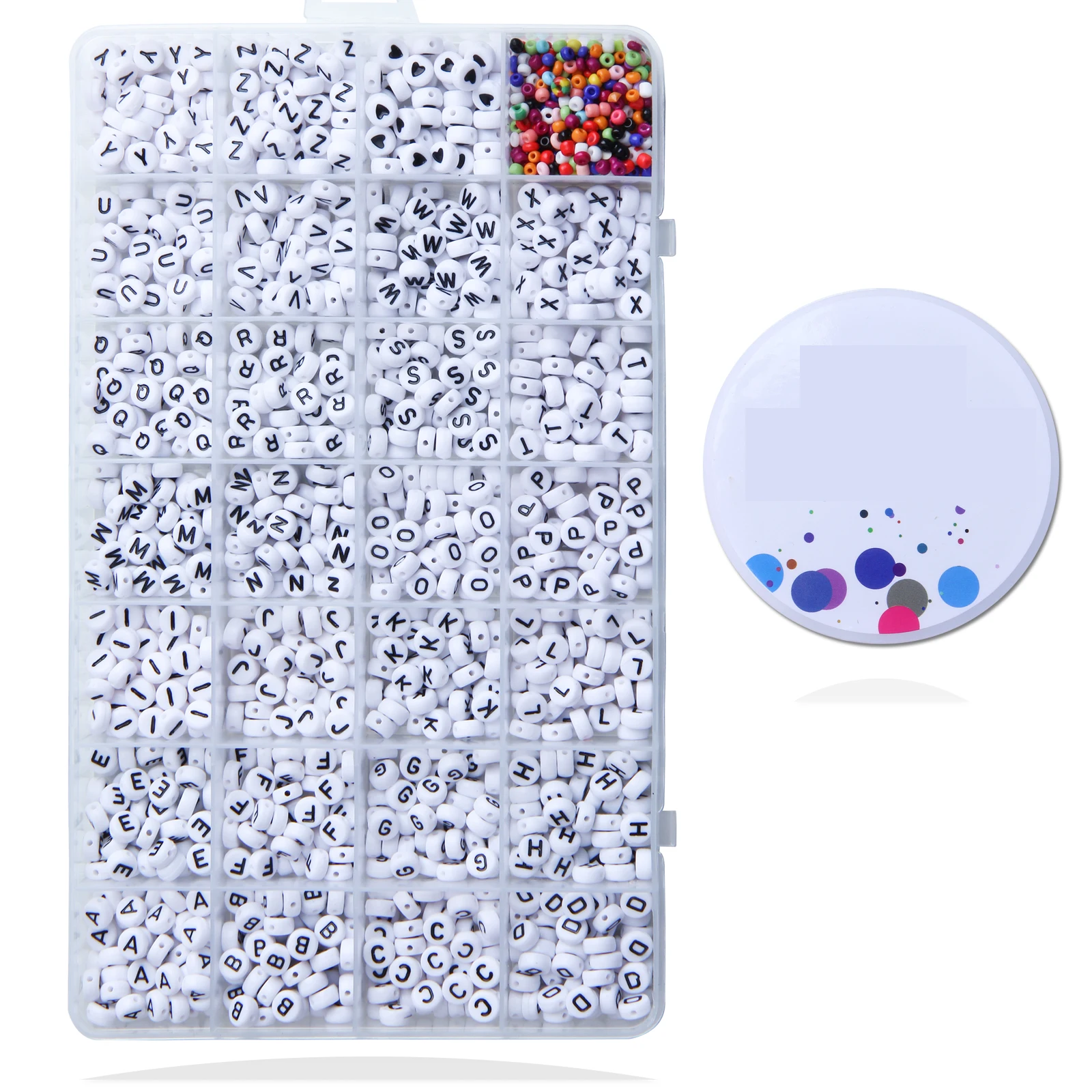 
Amazon hot sale DLY children glass beads mixed acrylic square English alphabet beads beaded bracelet necklace 