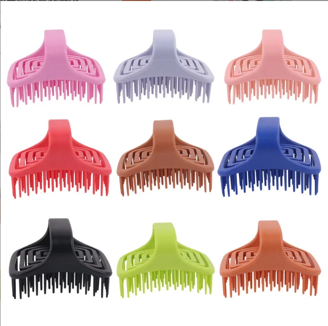High Quality Women Plastic Salon Hair Care Brush Beige Pink Black Matte Soft Touch Detangling Hair Brushes