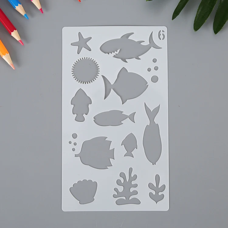 Wholesale Cheap Price Painting Templates Plastic Stencil for Wall/ Notebook/ Diary/ Card/ DIY Drawing Painting
