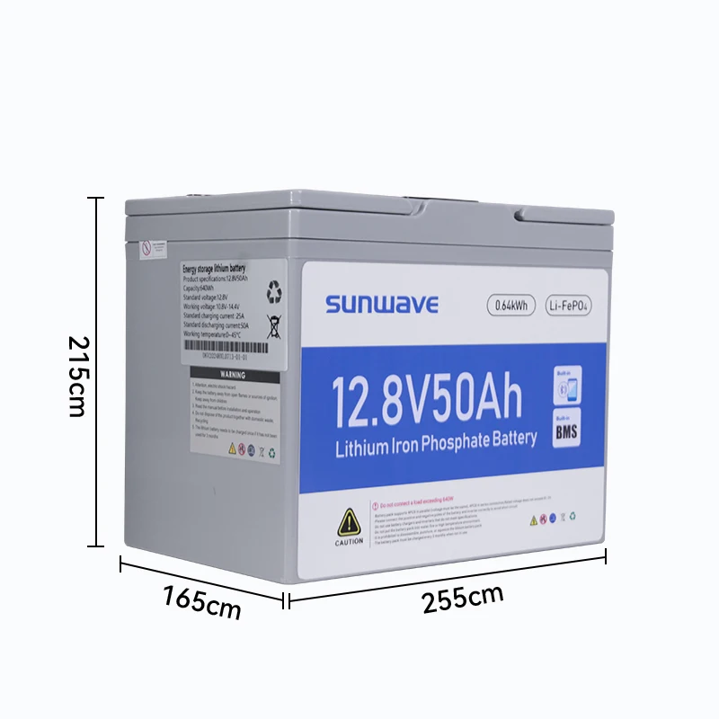 Sunwave Wholesale 12v 50AH 100Ah 200Ah 400Ah Bluetooth IP65 Waterproof Deep Cycles Rechargeable Solar lithium ion Battery