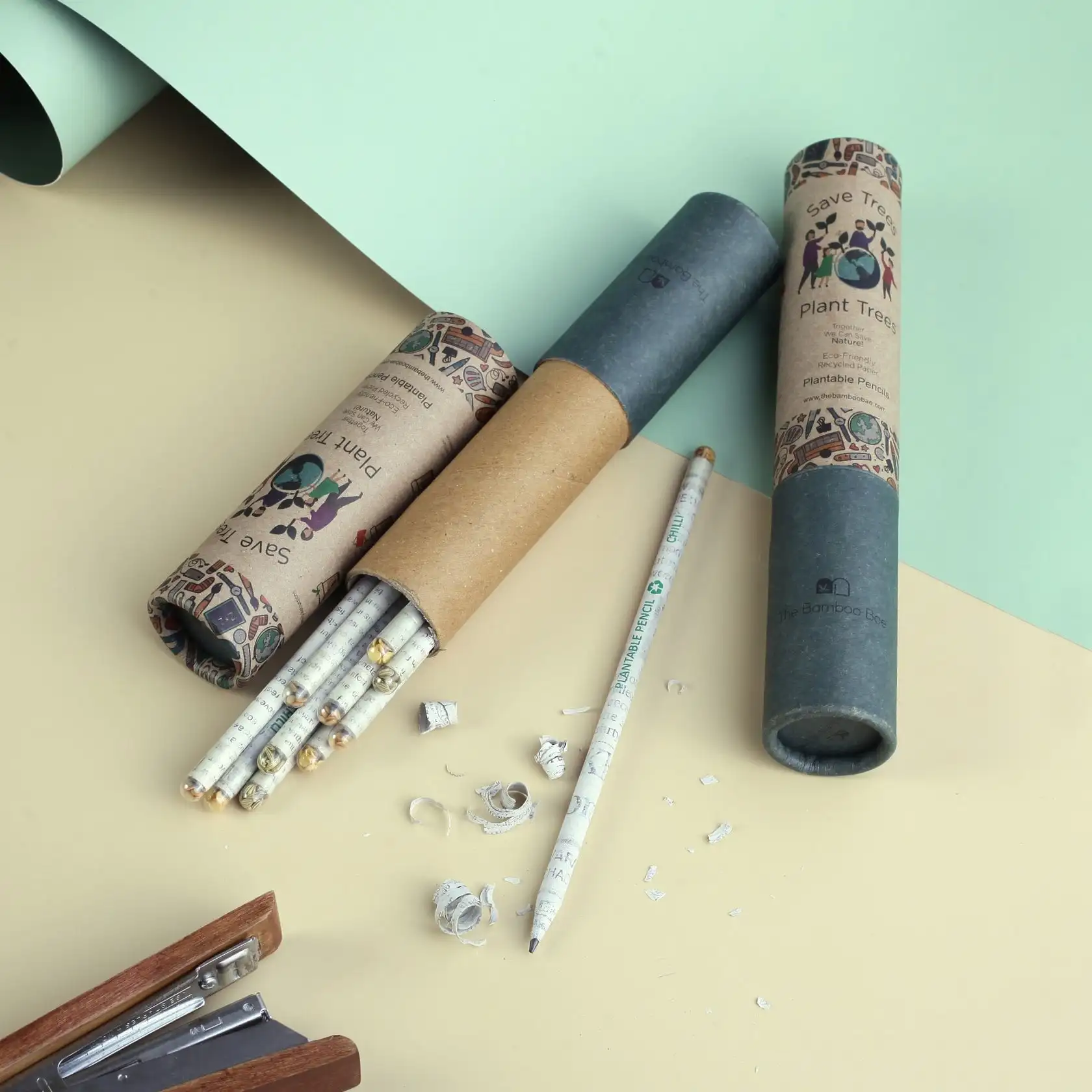 ODM Eco-Friendly Plant Fiber Gifts Box Christmas Decoration with Plantable Wildflower Pencil