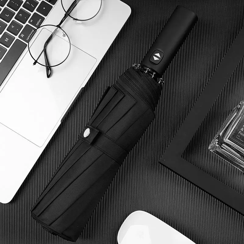 Fully Automatic Popular Traveling Folding Auto Open Umbrella 12 Ribs Windproof Rainy Proof Umbrellas For Gift