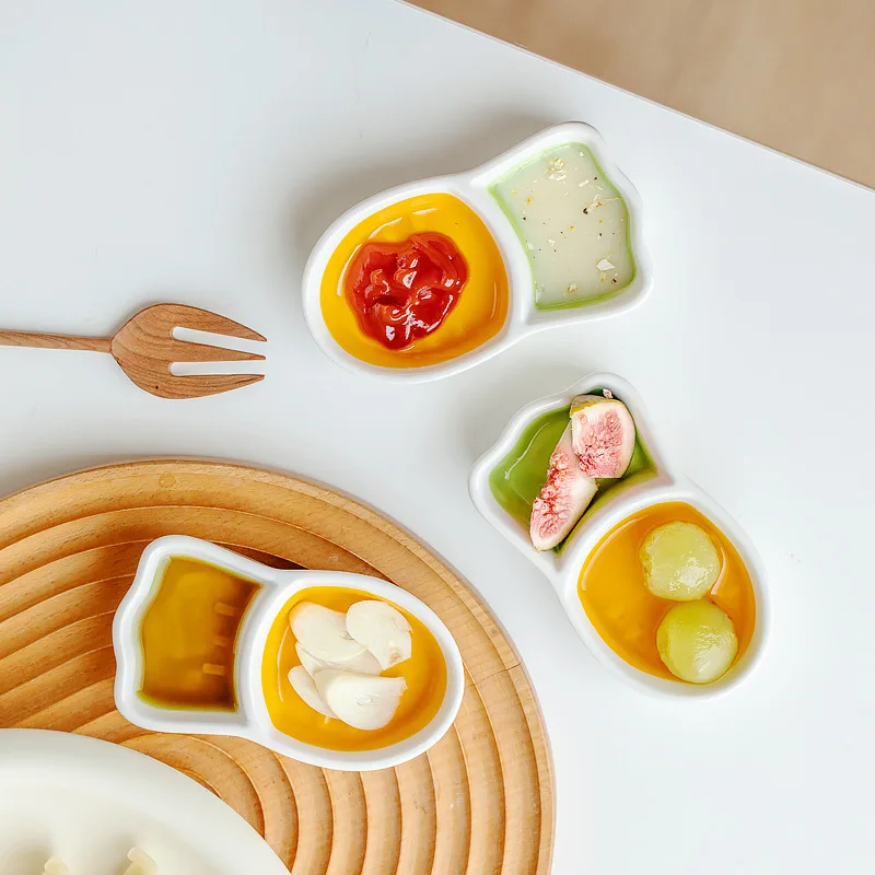 Wholesale 2023 New Style Cartoon Radish Shape Small Sauce Snack Seasoning Ceramic Dish