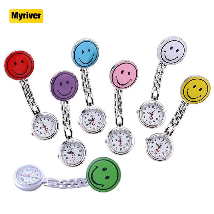 Myriver Design Special Black Pointer Pocket Nurse Watches For Hospital Nurse Pin Watch With Durable Movement