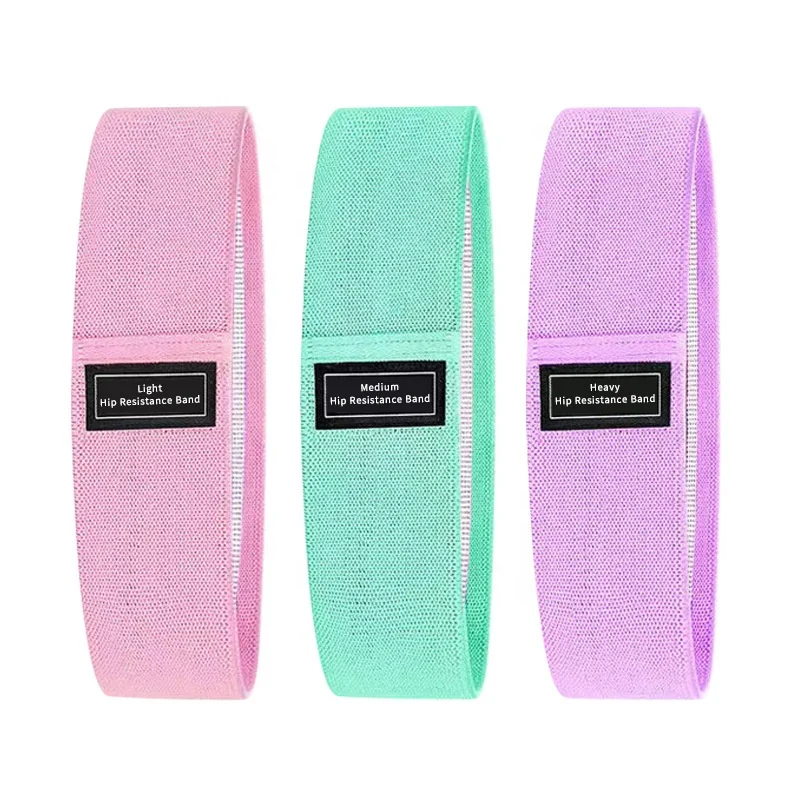 Eco Friendly Customized Logo Polyester Fabric Booty Band Light Medium Heavy Hip Resistance Loop Bands