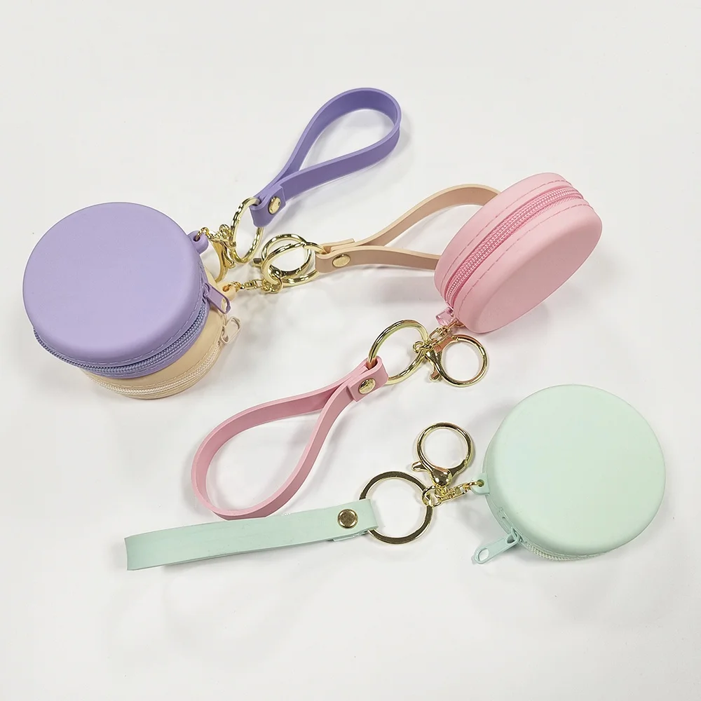 Fashion Lovely Candy Color Women Girls Wallet Silicone Coin Bag Pure Color Round Purse Storage Bag Kid Gift Support custom