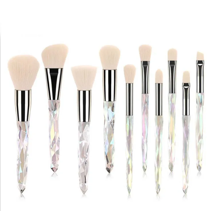 10pcs crystal Makeup Brushes Sets  Private Label Glitter Makeup Brush Set manufactur wholesale makeup brush