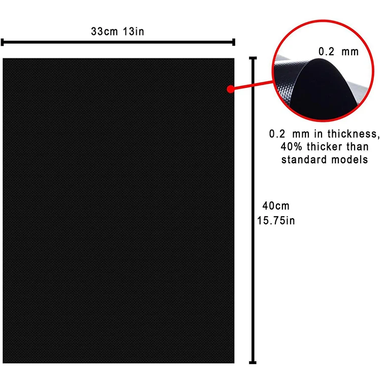 0.2mm Thickness Reusable FireProof Food Grade BBQ Mat Grill Mat