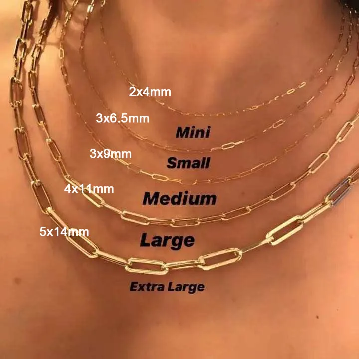3x6 мм 4x11 5x14 DIY Изготовление ювелирных изделий 18K позолоченные скрепки звено бумажная цепочка для ожерелья браслеты