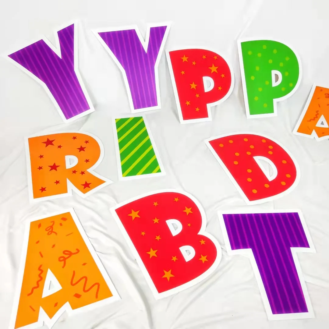 Party decorations happy birthday banner balloons custom yard sign lawn sign double-sided low price durable plastic hollow board
