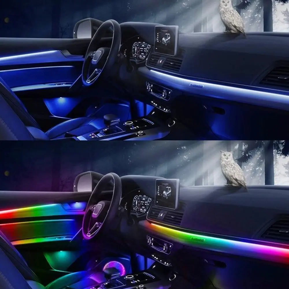 Universal 10 In 1 Symphony Car Interior RGB Atmosphere Light Strip Car Light Strip