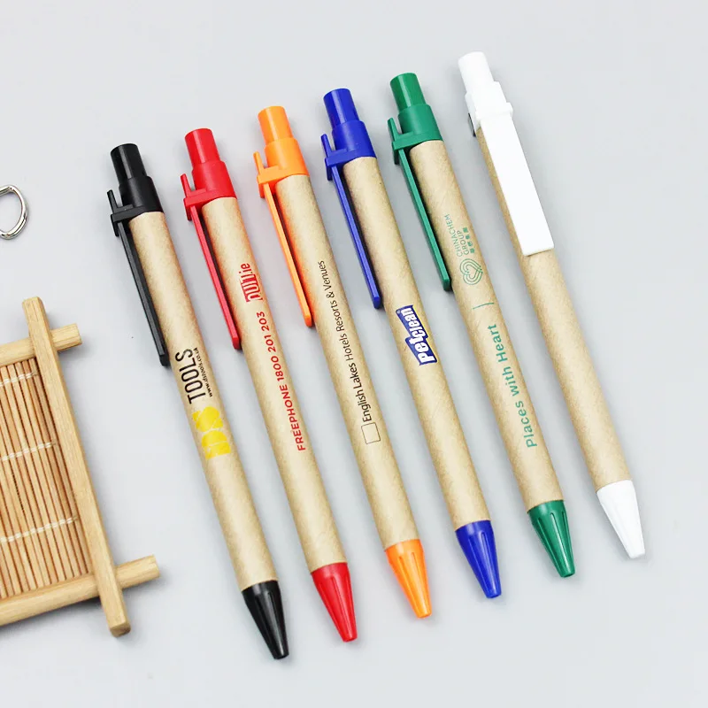 Wholesale bulk cheap ECO Friendly pen Promotional gift Paper Ballpoint Pens With Custom Logo