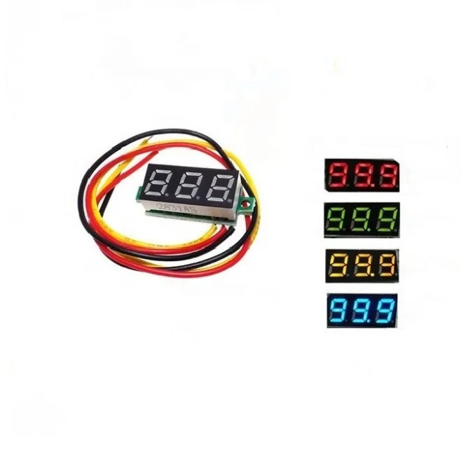 Горячие Продажи 3 провод DC Цифровой вольтметр DC4.5V-30V 0 28 дюймов Мини цифровой 0-100V