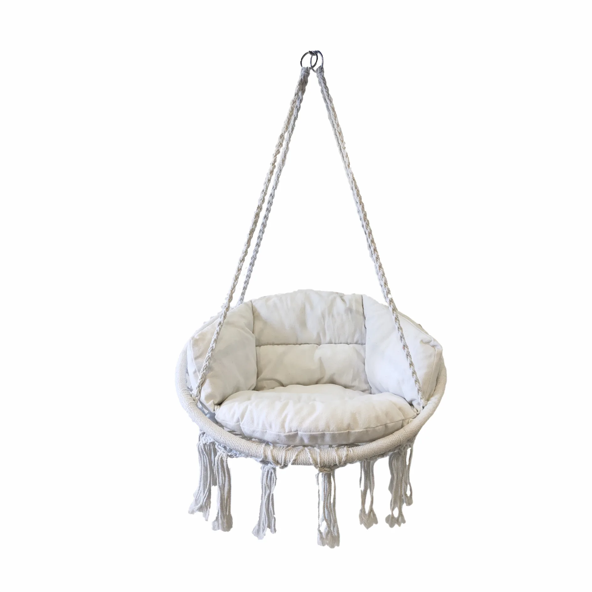 Hanging Chair Macrame Swing Hammock Set Including Winter Thick Cushion,Silla Colgante con Trenzado macrame Columpio