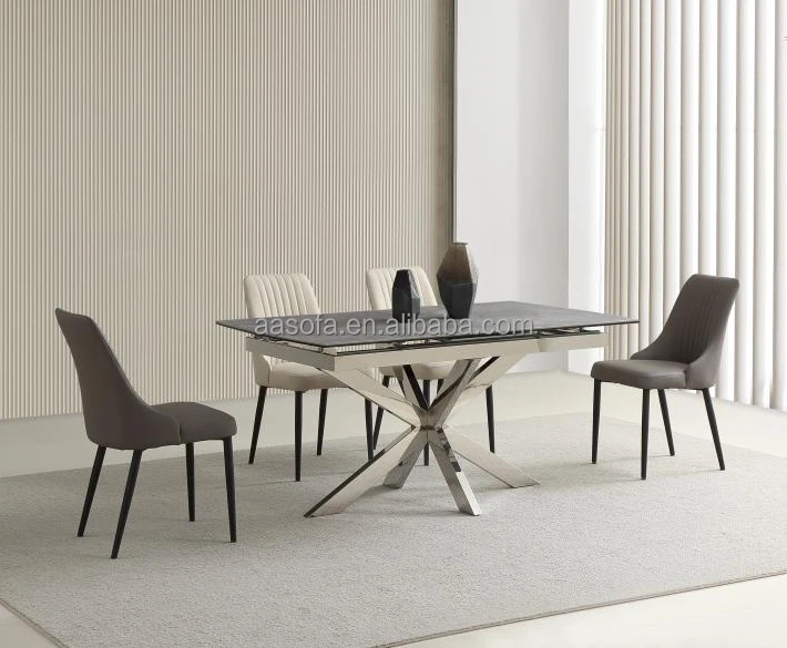 Concrete scandinavian extendable dining table with chairs for 8 to 10 chairs limestone marble dining room tables