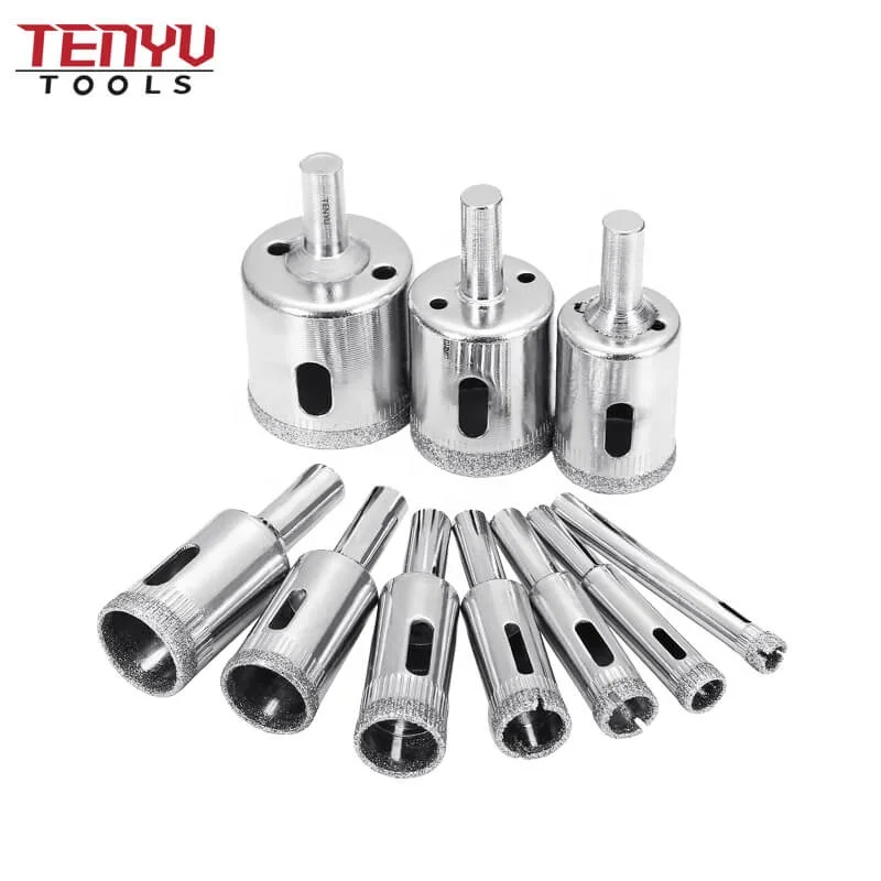 12Pcs Wet Cutting Diamond Hole Saw Grit Core Drill Bit Set for Tile Glass Stone Ceramic Sommth Cutting Tools