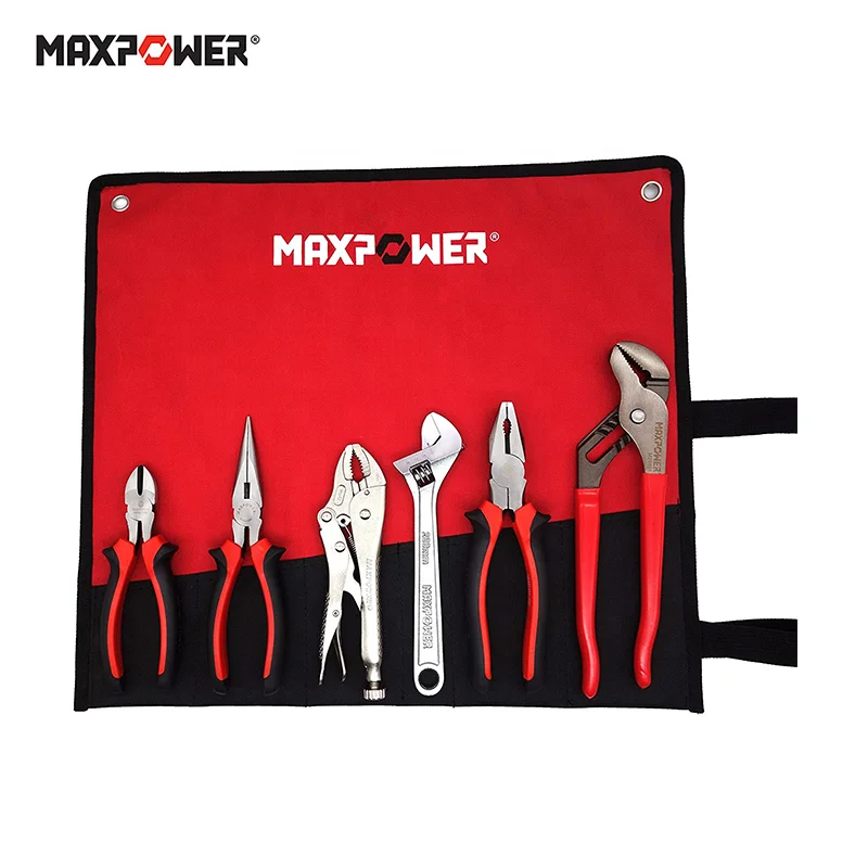 Maxpower household repair hand tools kit 6pcs water pump wrench pliers tool set