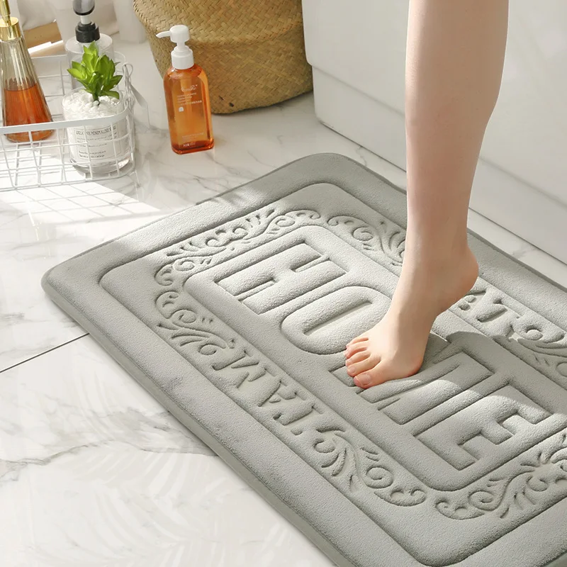 Anti Slip Shower Mat Machine Washable Bath Mats Rugs Memory Foam Bath Mats