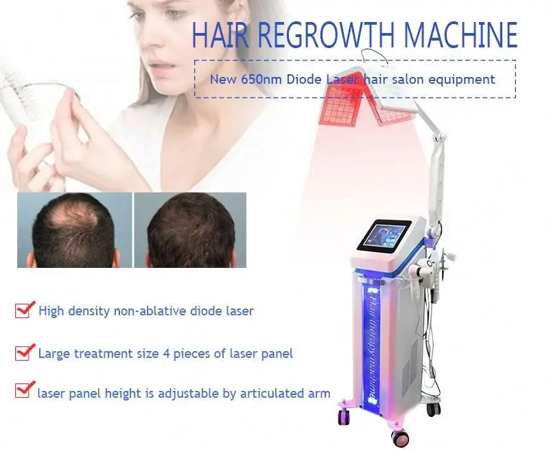 Hair Growth Machine Scalp Massage Devices With Diode Laser Micro Needle Rf Roller Kit Oil Micro-Current Oxygen Red Light Therapy