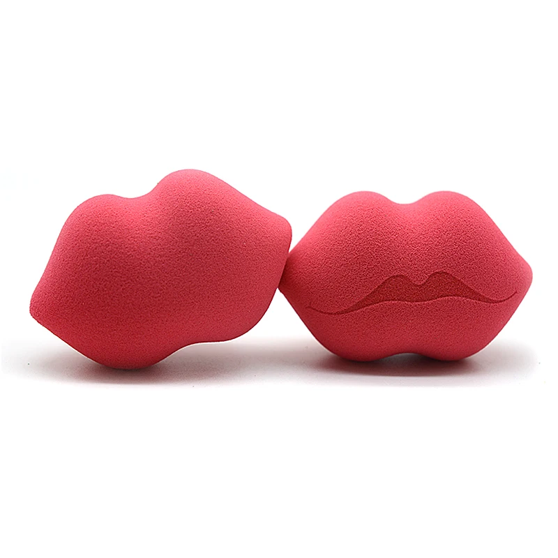 2024 New Design Lip Shape Applicator Puff Soft Make Up Beauty Sponge