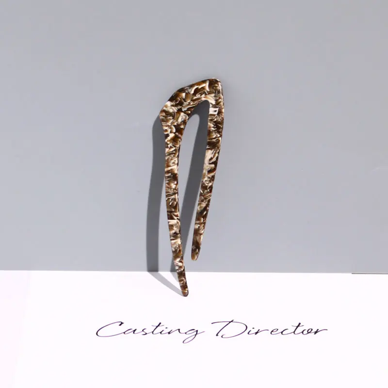 korean hot sale fancy small clips for girls hair pins stylish women u shaped pin for hair styling cellulose acetate hair fork