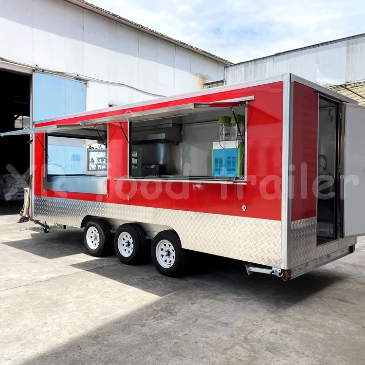 Street Container Restaurant Restaurant Equipment Food Truck Airstream Food Trailer Mobile Burger Food Truck Van Stainless Steel