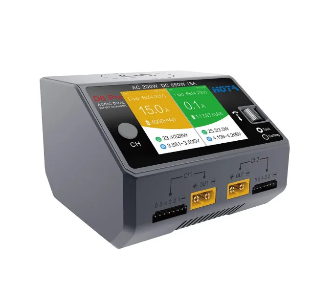 HOTA D6 Pro AC 200W DC 650W 15A Charger With Wireless Charging for NiZn/Nicd/NiMH Battery