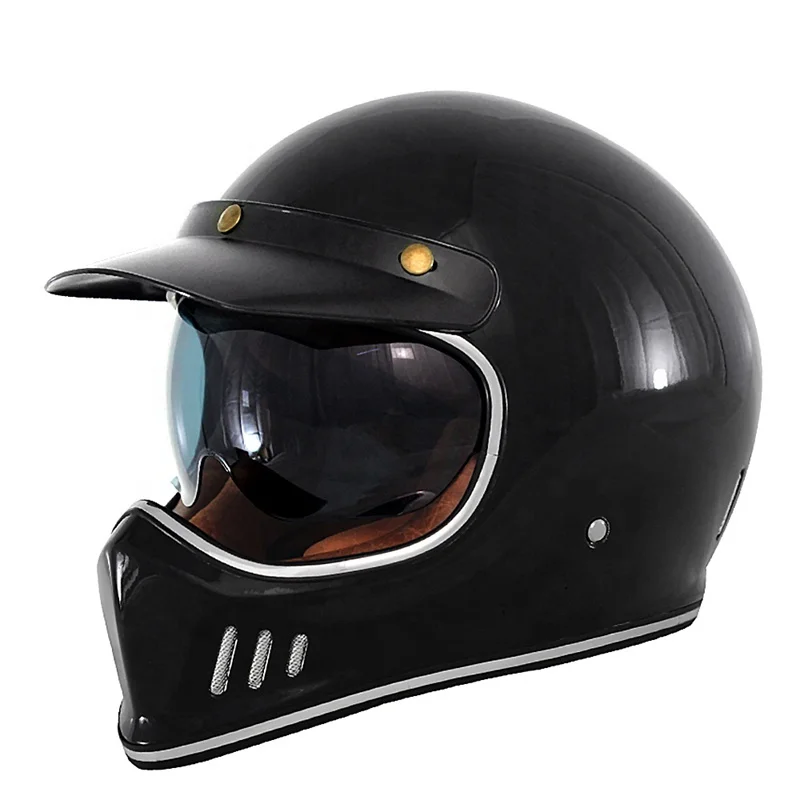 Full Face Motocross Helmet Men Women Vintage Street Moto Helmet DOT Approved Scooter Moto Helmet Warm Snowmobile Accessories