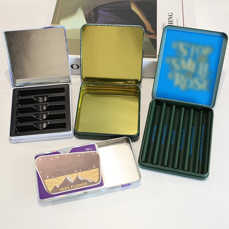 Child Resistant Lid Tin Can Box Customs Size Tin Pack With Clear Window For Holding Your Rolls or Pills