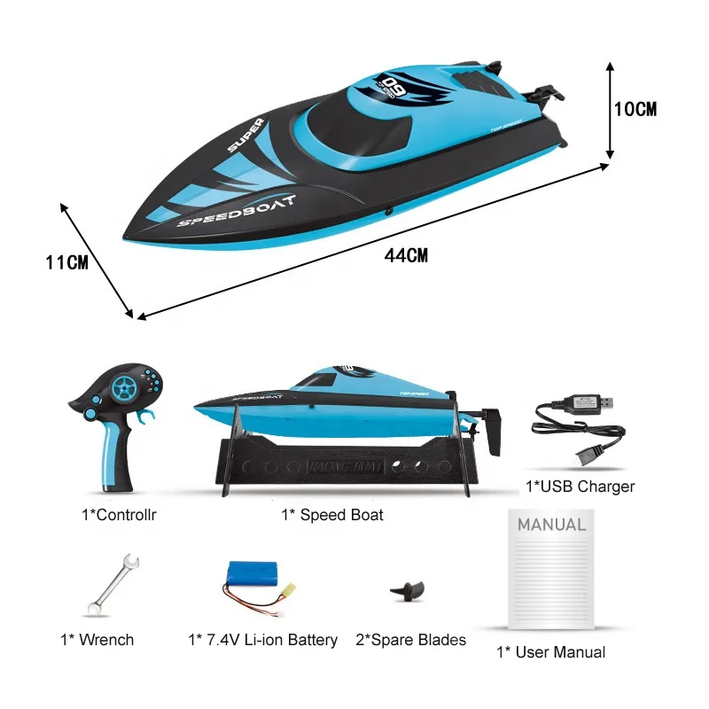 2.4GHz 4CH Full Scale Remote Control Model Ship Boat Capsized Reset High Speed Electric RC Racing Boat Toy