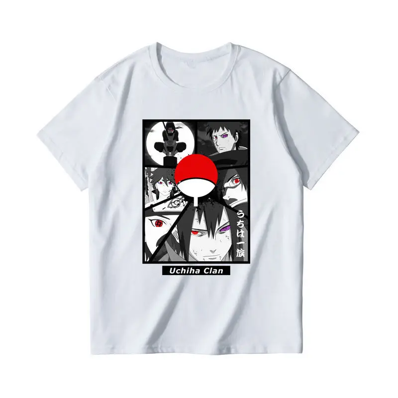 8 style Narutos anime 100% cotton men women black white clothes shirt Uzumaki ninja kakashi sasuke top t-shirt