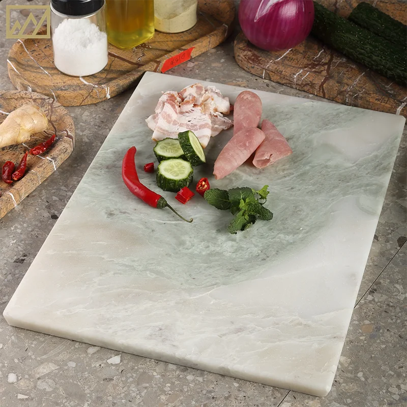 High Quality Custom White Onyx Marble Cutting Boards Wedding Gift Knife Cheese Set Pastry Board For Guest